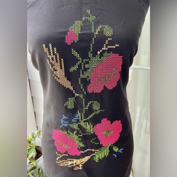 Ending Rose dress size small form fitting spaghetti strap with black fringe NWT - Picture 2 of 9